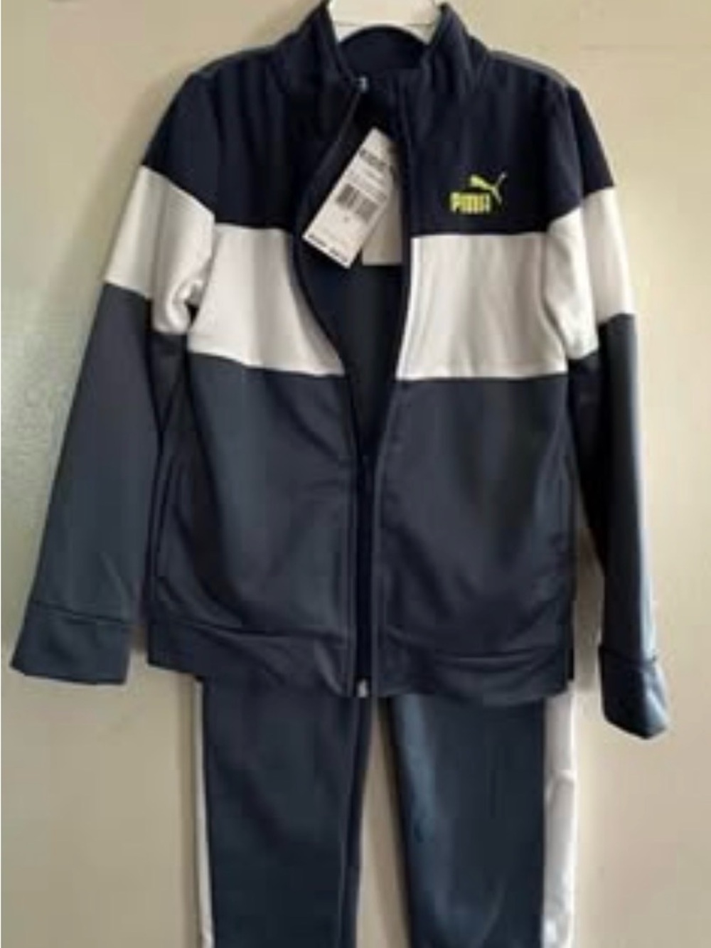 Puma Kids Navy, Gray & White Colorblock Track Jacket